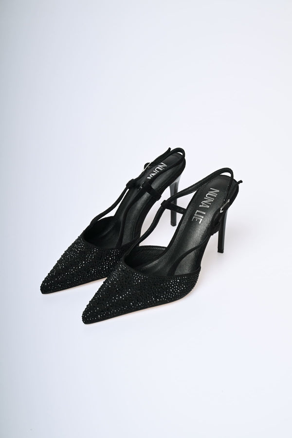 Décolleté slingback con strass