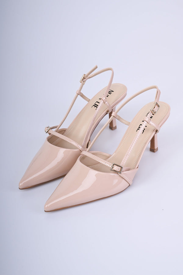 Décolleté slingback in vernice